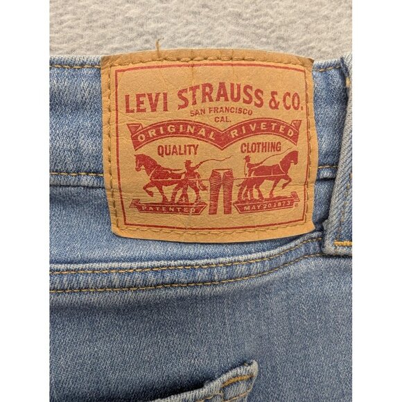 Levis 726 Flare Jeans Womens 34 34x32 Light Wash Distressed High Rise Stretch - Picture 11 of 16